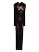 Jean Paul Gaultier Mesh Asymetric Collar Long Dress Printed "Body Dust"