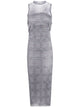 Jean Paul Gaultier Mesh Long Dress Double Layer Printed "Body Shadow" And "Prince Of Wales"