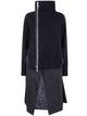 Sacai Stripe Doeskin X Wool Knit Coat Dress
