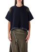 Sacai Sacai Oversized Technical Cotton T-Shirt With Adjustable Drawstring Hem