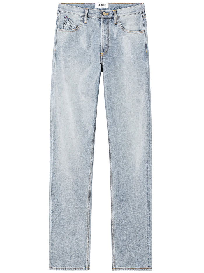 The Attico Sky Blue Long Cotton Trousers