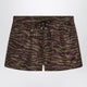 The Attico Zebra Shorts In Khaki/Brown Nylon