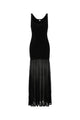 Toteme Black Long Dress In Viscose Knit
