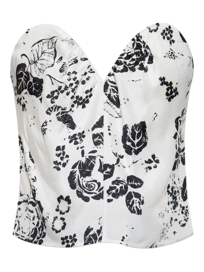 Max Mara Floral Print Bustier Top