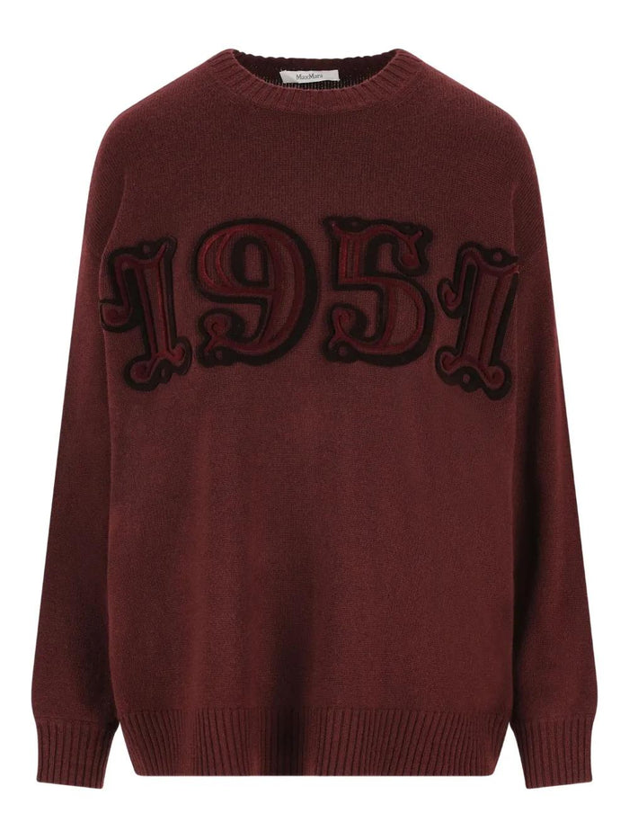 Max Mara Burgundy Wool Blend Fido Sweater