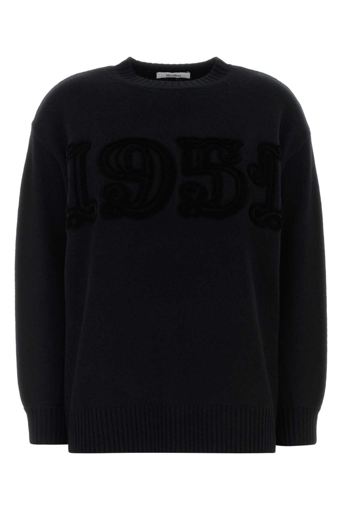 Max Mara Black Wool Blend Fido Sweater