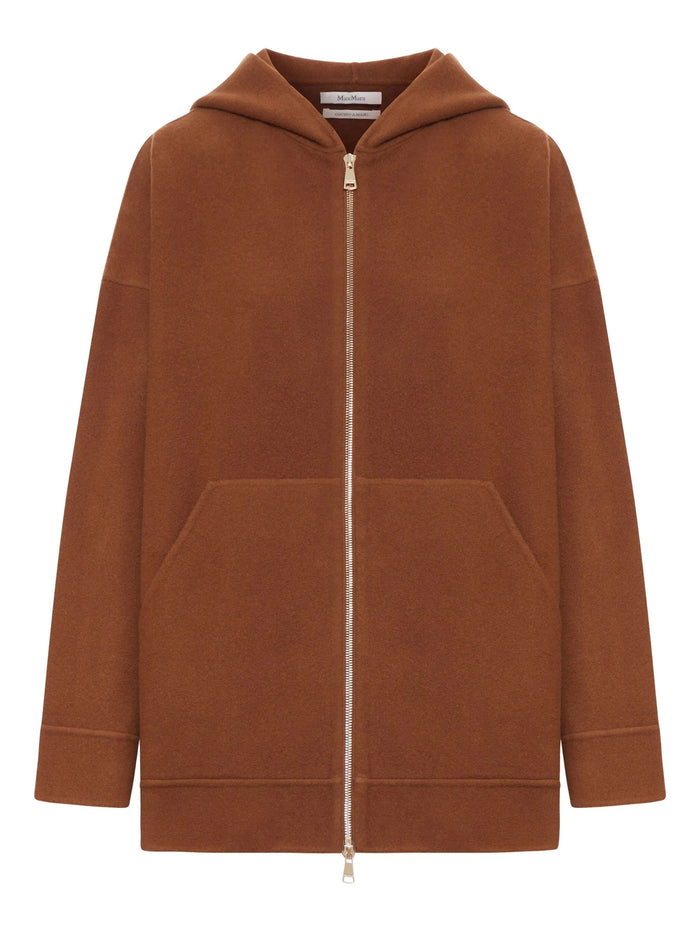 Max Mara Black Virgin Wool Cashmere Zip