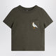 Mini Rodini Faded Black T-Shirt With Seagull Embroidery