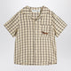 Mini Rodini Beige Shirt With A Checkered Pattern