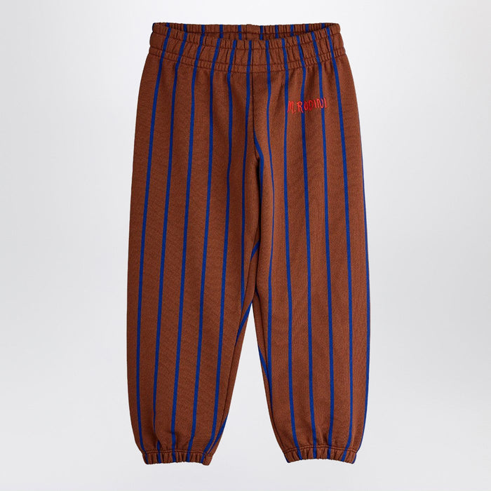 Mini Rodini Brown Striped Jogging Trousers
