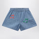 Mini Rodini Light Blue Denim Shorts With Musical Notes