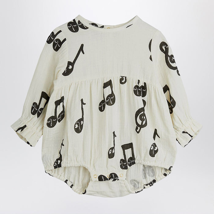 Mini Rodini White Bodysuit With Musical Notes