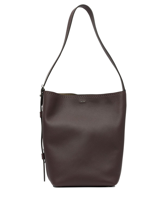 Max Mara Bordeaux Cow Leather Shoulder Bag