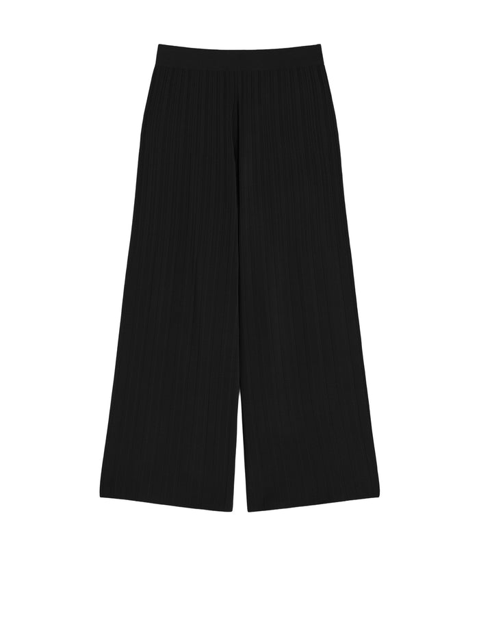 Weekend Max Mara Black Viscose Yarn Trousers