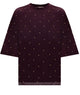 Twin-Set Burgundy Studded Short Sleeve Shirt