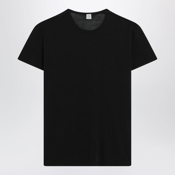 Toteme Black Silk Crêpe Tshirt
