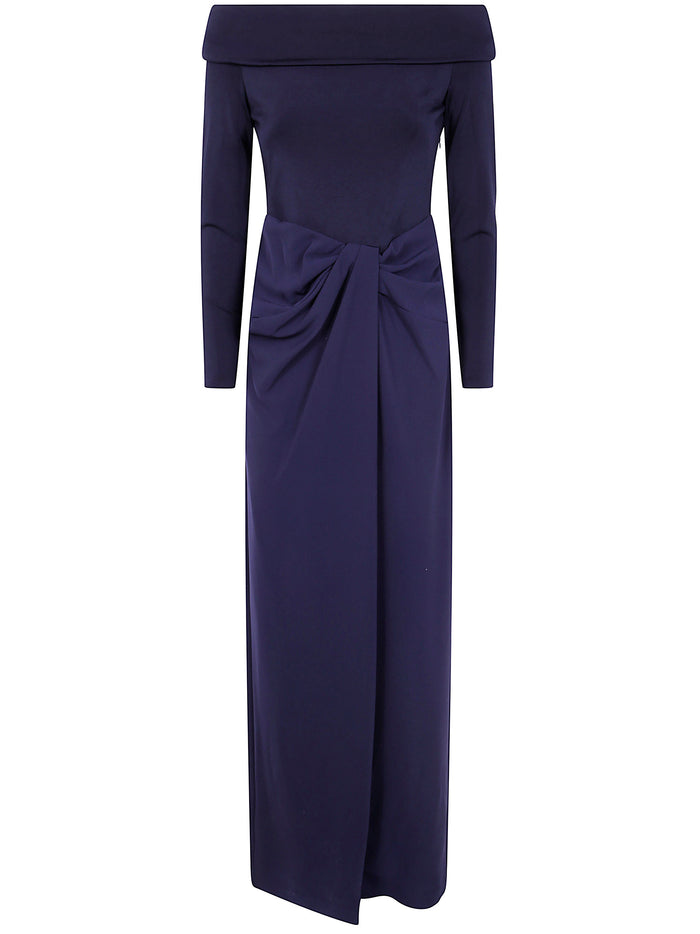 Lauren Ralph Lauren "Sakaris" Long Sleeves Gown Long Dress