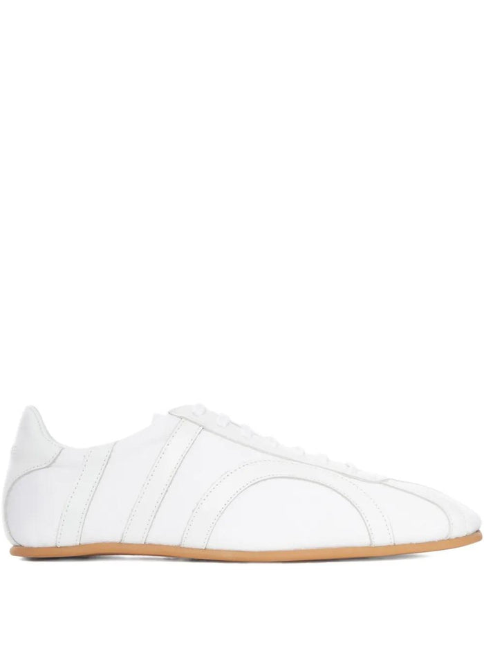 Toteme Leather-Panel Lace-Up Sneakers