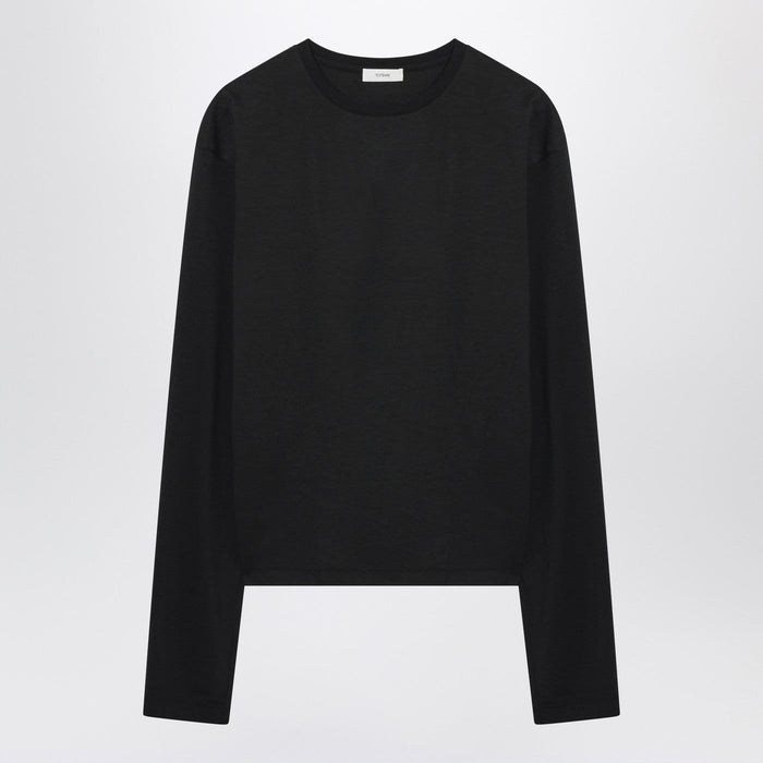 Toteme Black Organic Cottonblend Tshirt
