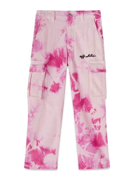 Off-White Velvet Tie Dye Cargo Pants
