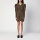 Isabel Marant Etoile Briali Mini Dress With Green Khaki Zip