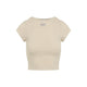 Jean Paul Gaultier Beige Cropped Cotton T-Shirt