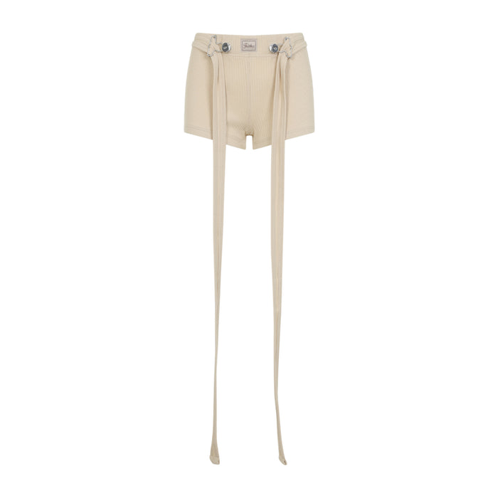 Jean Paul Gaultier Beige Ribbed Cotton Shorts