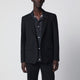 Sacai Black Singlebreasted Jacket With Denim Insert