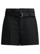 Sacai Black Polyester Wool Shorts