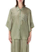 Dries Van Noten Dries Van Noten Striped Cupro Short Sleeve Shirt