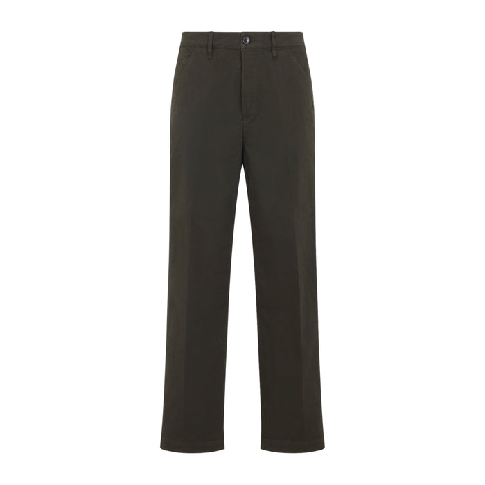 Dries Van Noten Green Pickerbys Cotton Pants