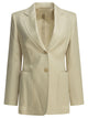 Max Mara Beige Linen Cupro Cotton Pure Linen Blazer