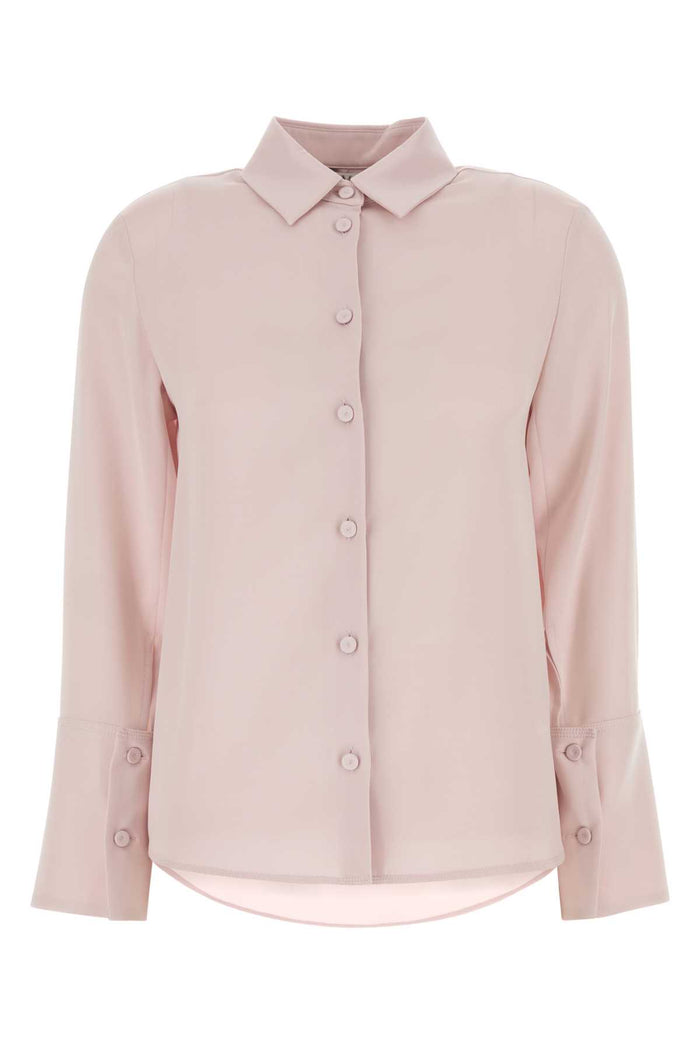 Max Mara Pastel Pink Stretch Silk Oliera Shirt