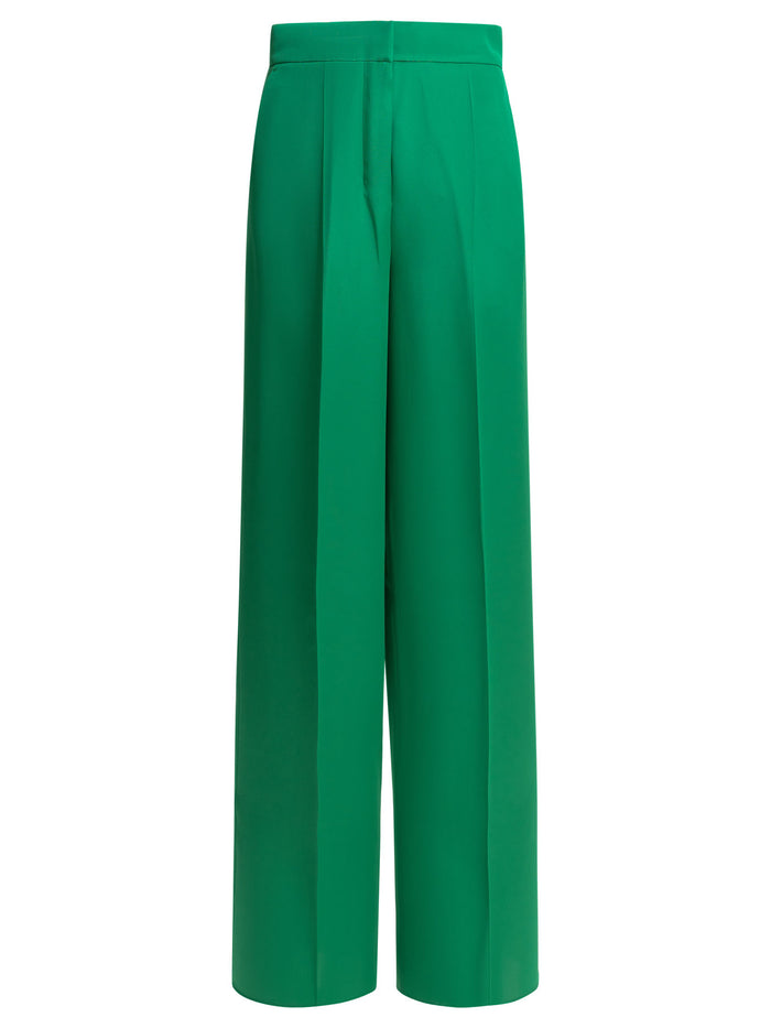 Max Mara Pianoforte Tailored Green Silk Pants