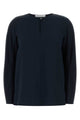 Max Mara Midnight Blue Stretch Silk Mitico Blouse