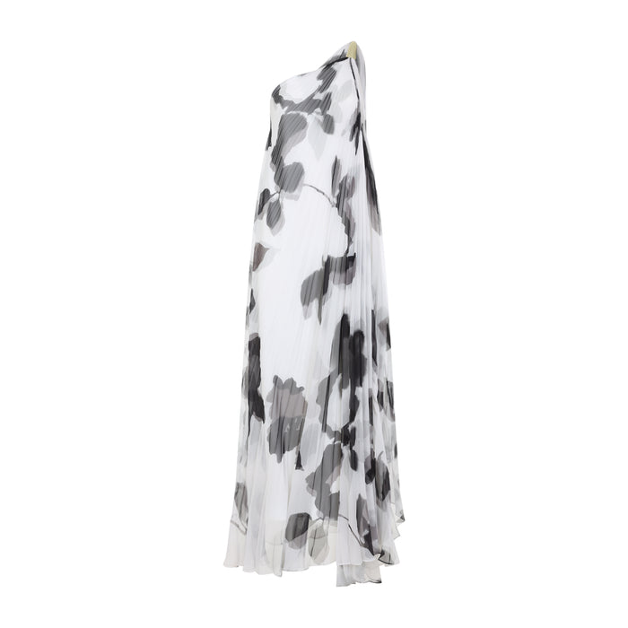 Max Mara Mxefuggito - One-Shoulder Pleated Printed Long Dress