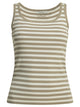 Max Mara Striped Fitted Beige Viscose Polyamide Tank Top