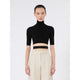 Max Mara Title: Mxscanale - Cropped High-Neck Viscose Knit Top