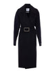 Max Mara Sportmax Black Cose Coat With Belt On Waist