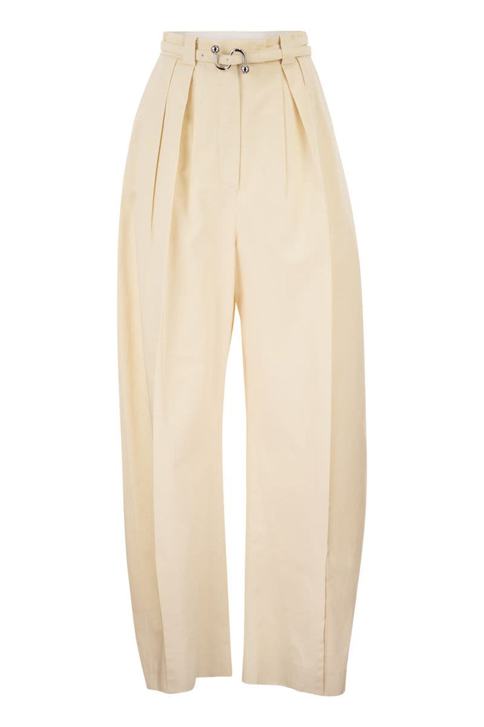 Max Mara Sportmax Spxidoneo – Wide Leg Cotton Trousers With Integrated Belt