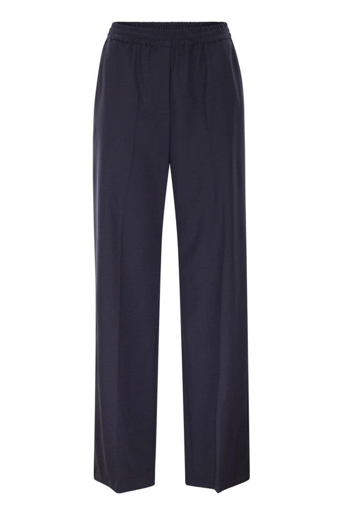 Weekend Max Mara Navy Mallo Pants With Elastic Tape