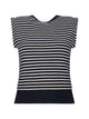 Weekend Max Mara Landa Vest Navy Knit Beige Striped
