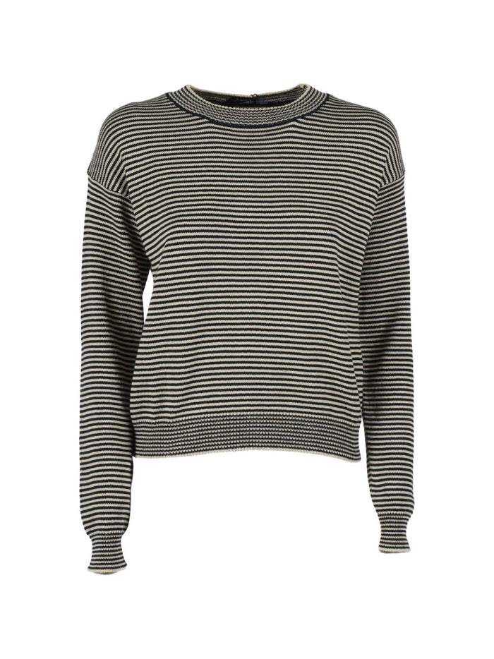 Weekend Max Mara Giovane Navy Beige Striped Sweater