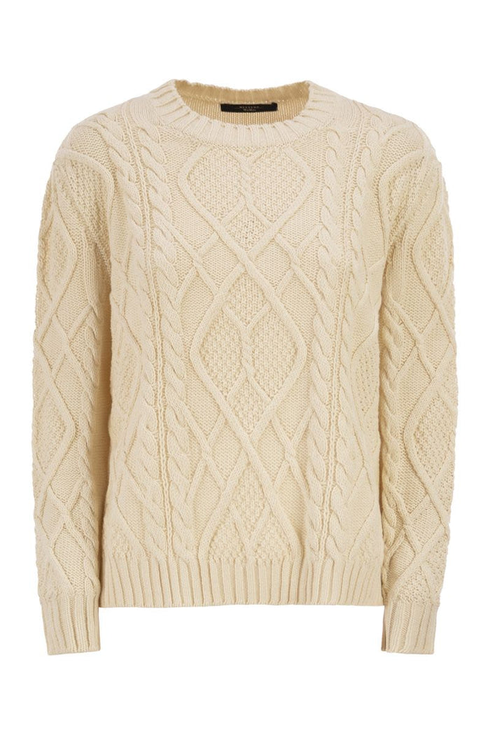 Weekend Max Mara Raw Tenore Sweater With Cabled Knit