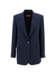 Max Mara Studio Blue Virgin Wool Silk Blazer