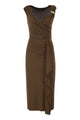 Max Mara Mstaureo - Draped Viscose Midi Dress With Jewel Detail