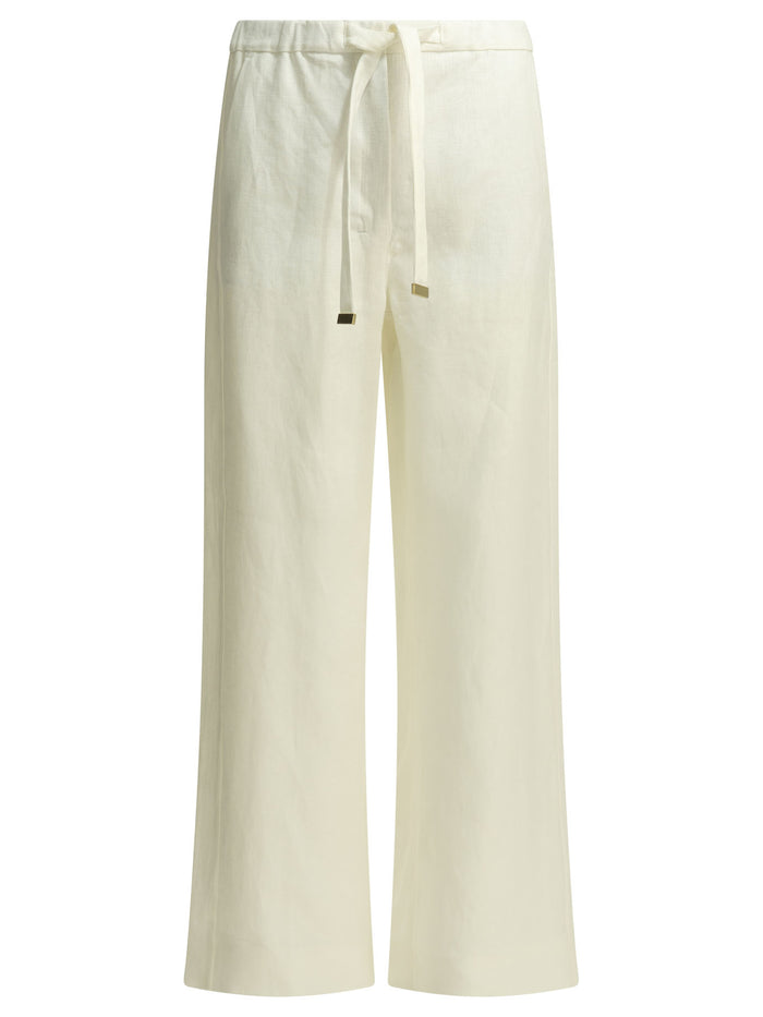 Max Mara S Casual White Linen Pants