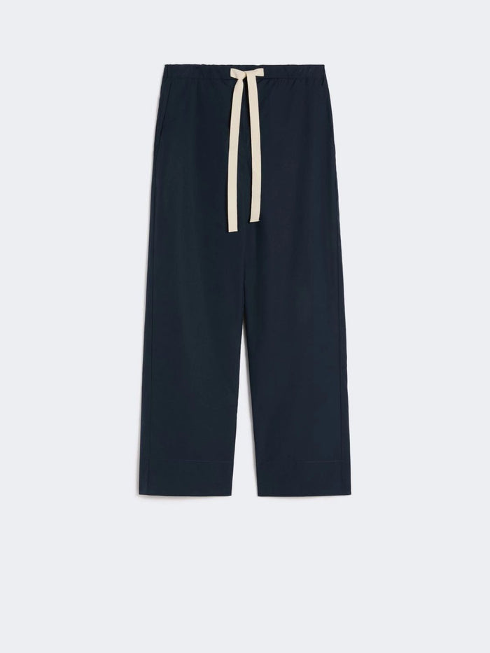 S Max Mara Wide-Leg Trousers, Silver, Midnight Blue, Drawstring