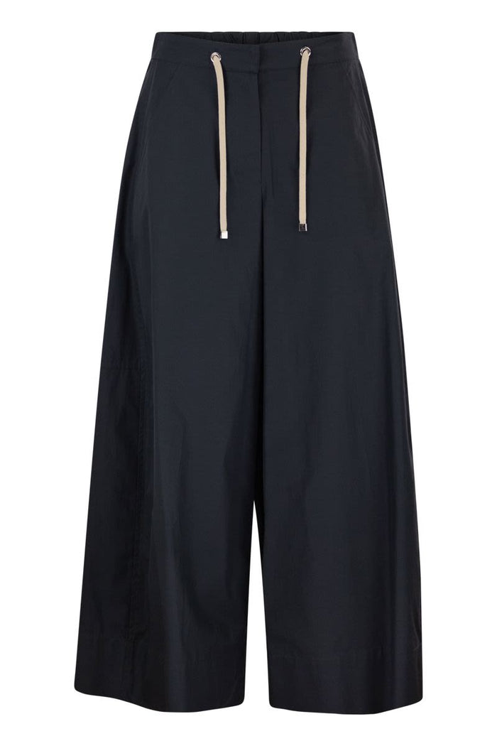 S Max Mara Smmgufo - Cotton Culotte Trousers With Drawstring Waist