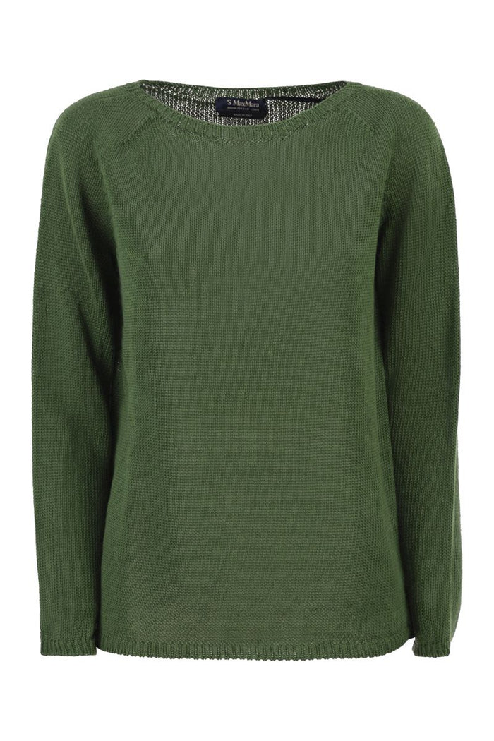 S Max Mara Linen Jumper With Wide Neck